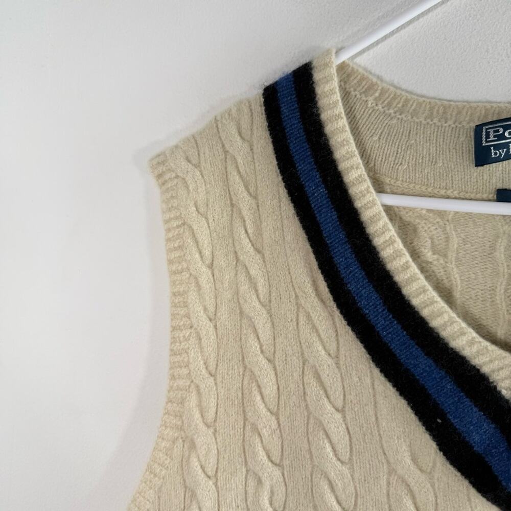 Polo Ralph Lauren Sweater Vest Wool Silk Cashmere Rowing Cricket Tennis XL Tall - Picture 8 of 12